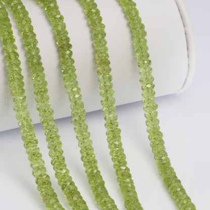 Green Peridot 4.5mm Faceted Rondelles Bead Strand