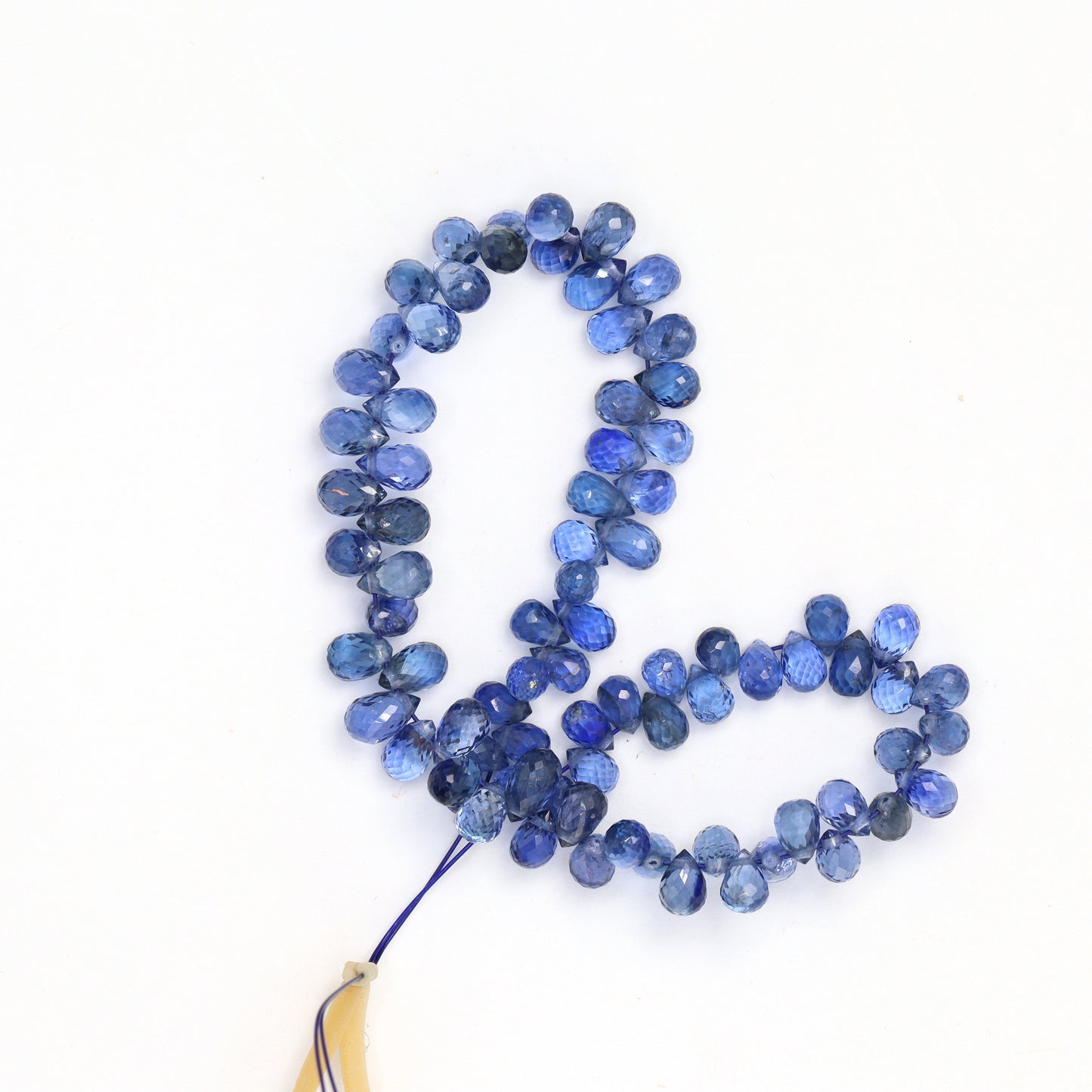 Royal Blue Sapphire 4x2mm Faceted Teardrop Briolettes Bead Strand