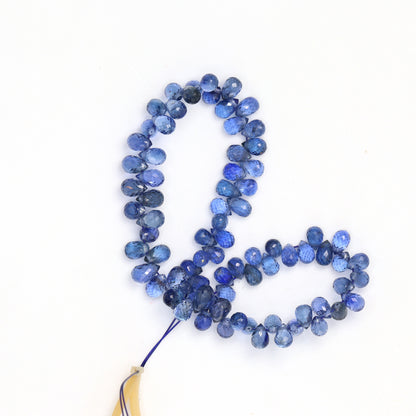 Royal Blue Sapphire 4x2mm Faceted Teardrop Briolettes Bead Strand