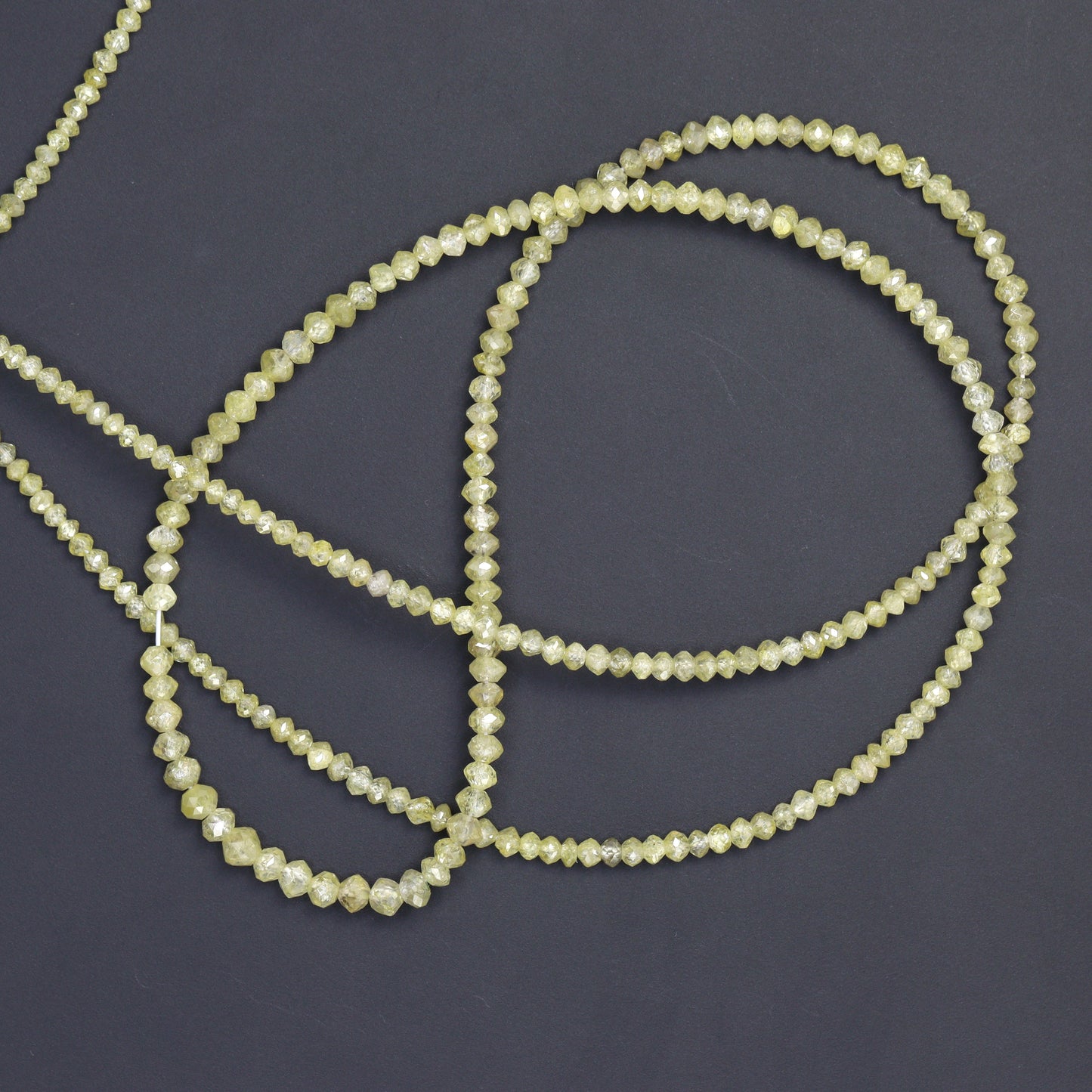 Champagne Diamond 2mm - 2.8mm Hand Faceted Rondelles Bead Strand