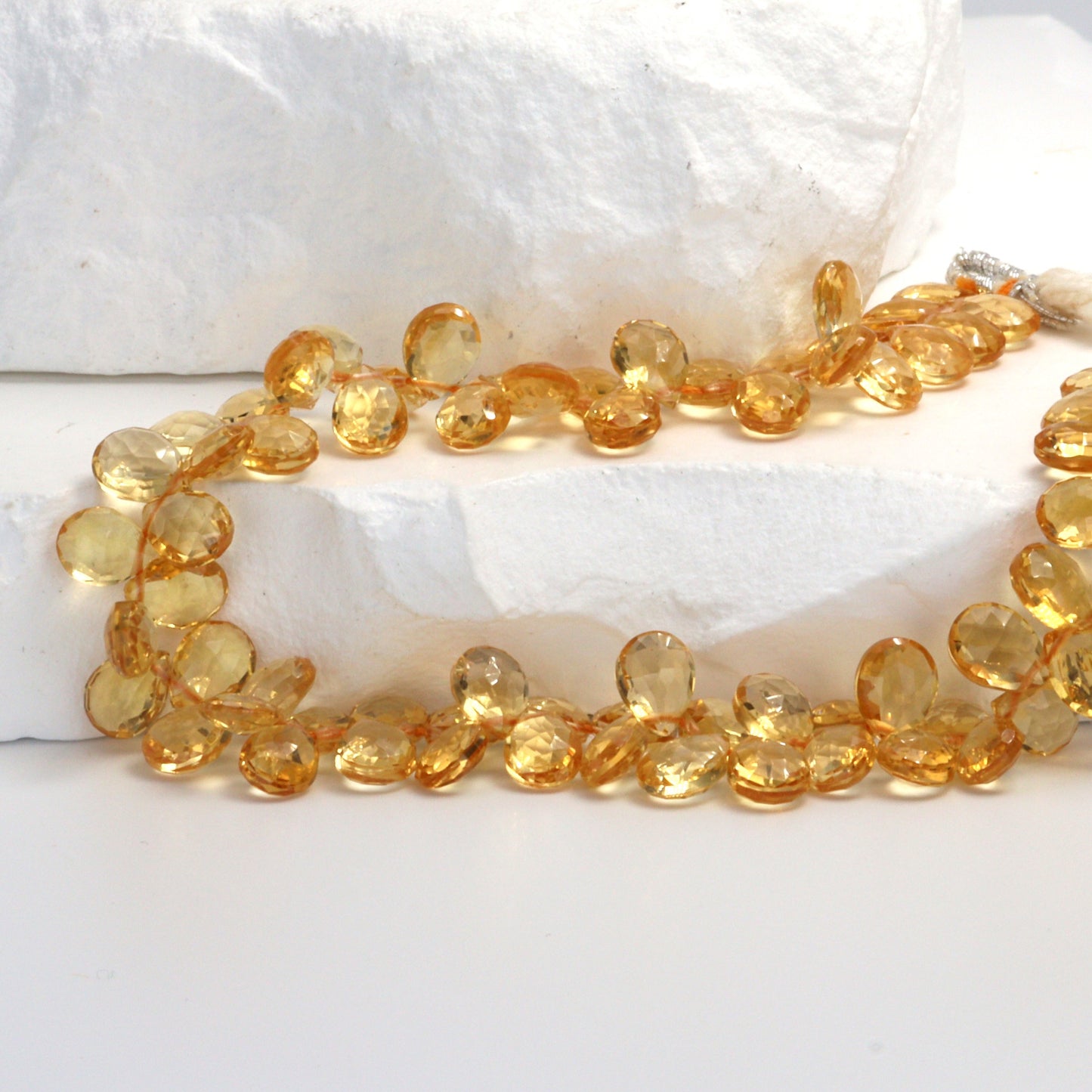 Yellow Citrine 7x5mm Faceted Pear Shaped Briolettes