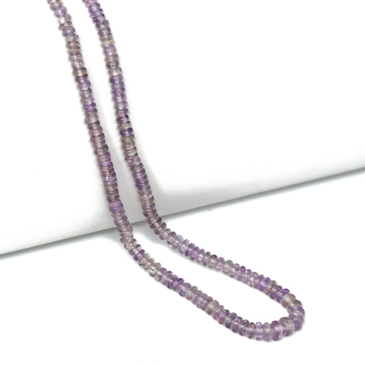 Purple Sapphire 3mm – 4mm Smooth Rondelles Bead Strand
