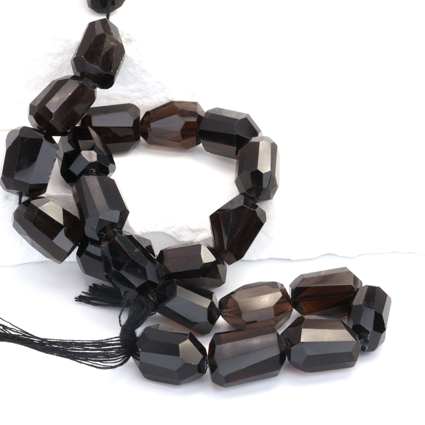 Brown Smoky Quartz 14x10mm Faceted Nuggets Bead Strand
