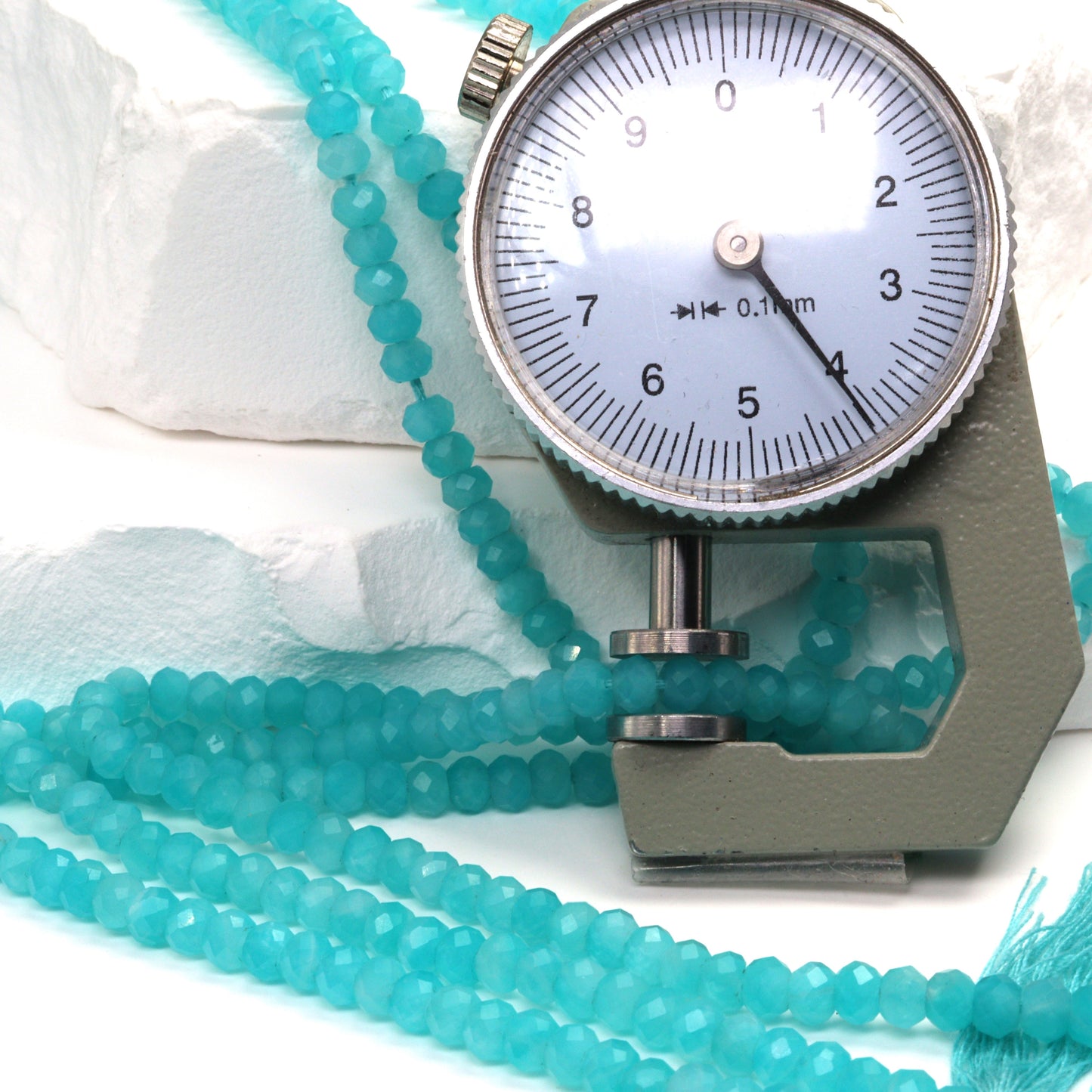 Blue Amazonite 4mm Faceted Rondelles Bead Strand