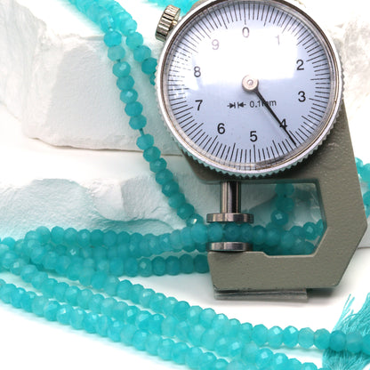 Blue Amazonite 4mm Faceted Rondelles Bead Strand