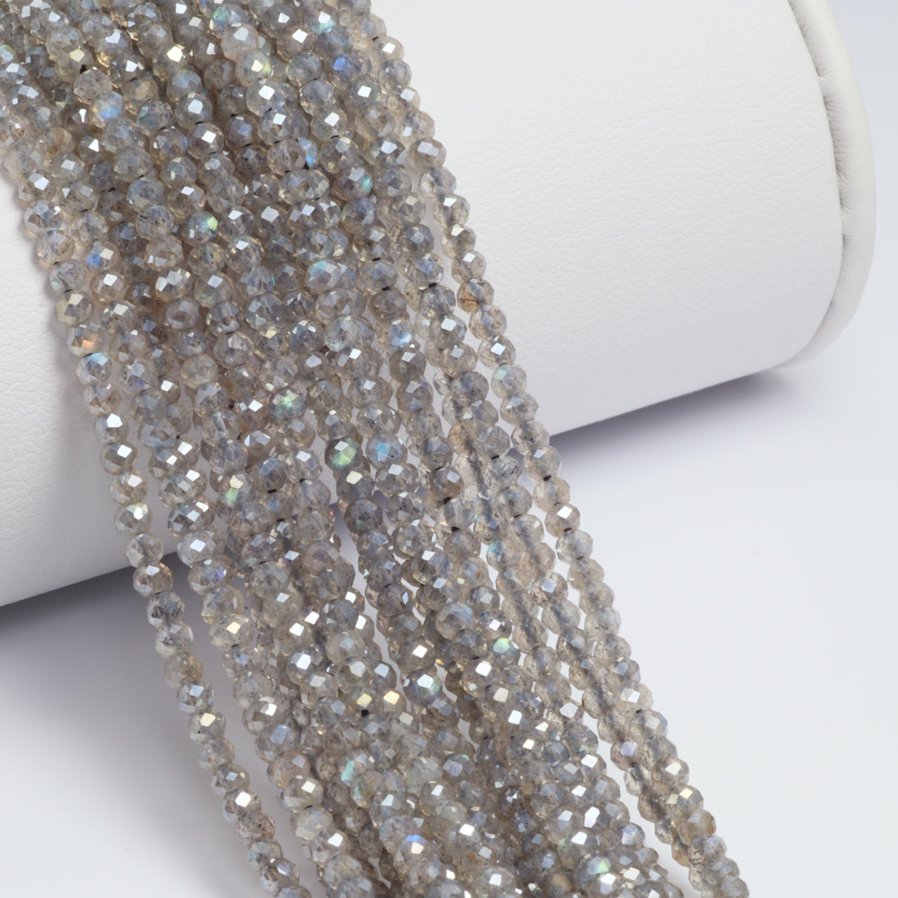 Coated Labradorite 2.5mm Faceted Rondelles Bead Strand