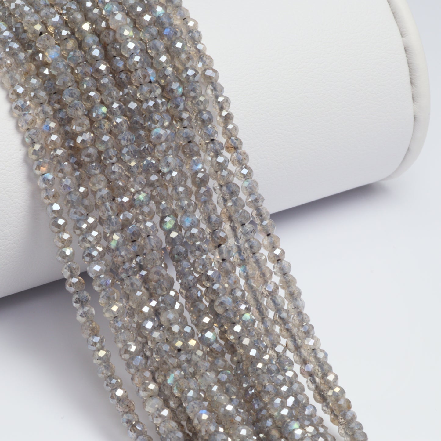 Coated Labradorite 2.5mm Faceted Rondelles Bead Strand