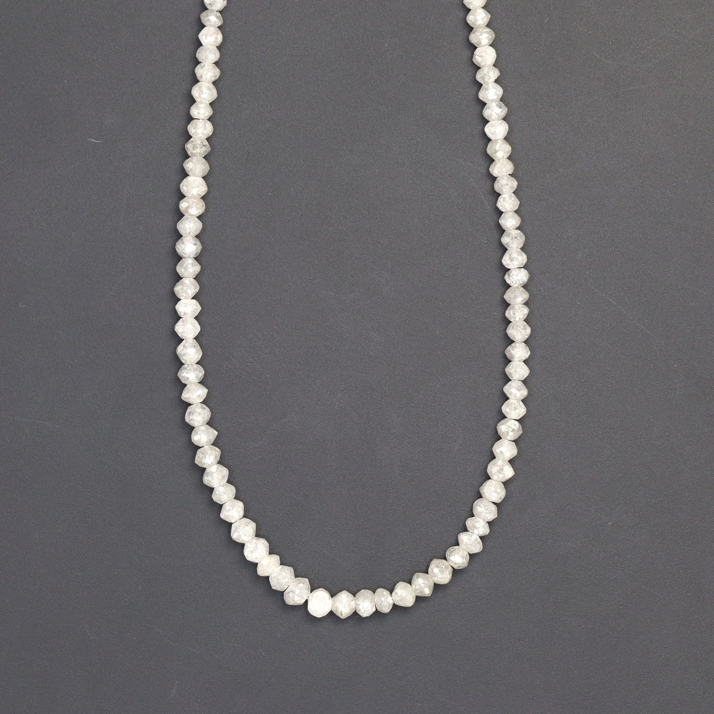 Gray Diamond 1.5mm - 3mm Hand Faceted Rondelles Bead Strand