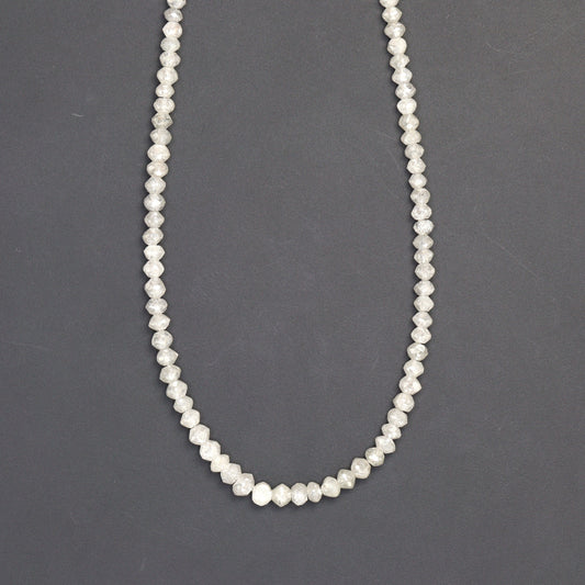 Gray Diamond 1.5mm - 3mm Hand Faceted Rondelles Bead Strand