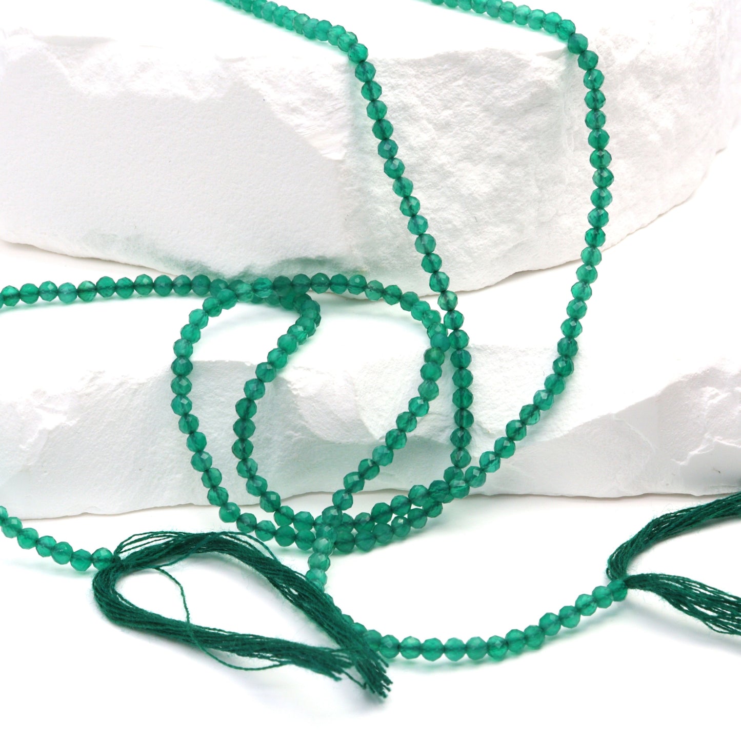 Green Onyx 2mm Faceted Rounds Bead Strand