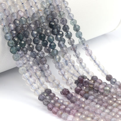 Ombre Blue Spinel 3.5mm Faceted Rounds Bead Strand