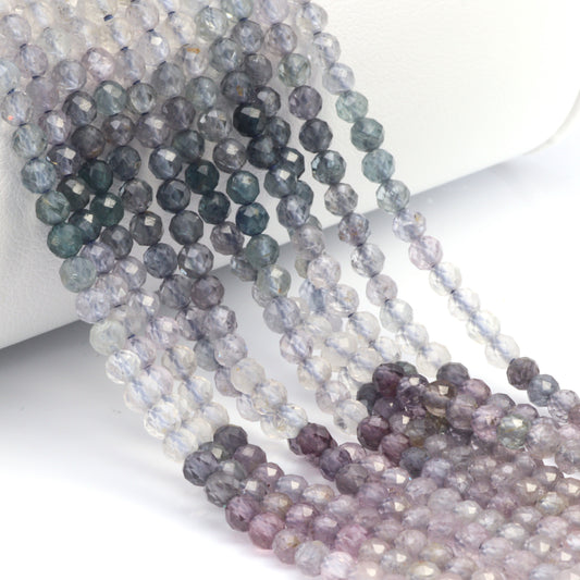 Ombre Blue Spinel 3.5mm Faceted Rounds Bead Strand