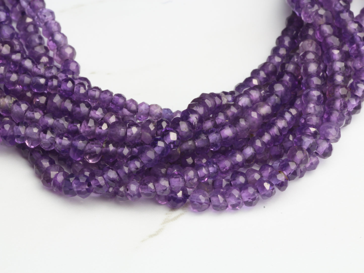Purple Amethyst 2.5mm Faceted Rondelles