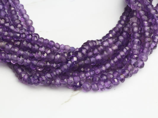 Purple Amethyst 2.5mm Faceted Rondelles