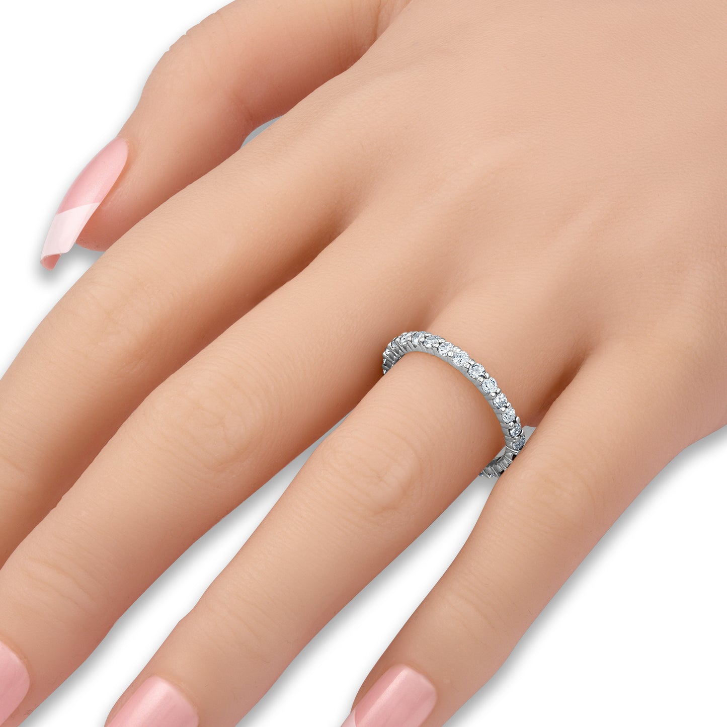 Shared Prong White Diamond Eternity Band