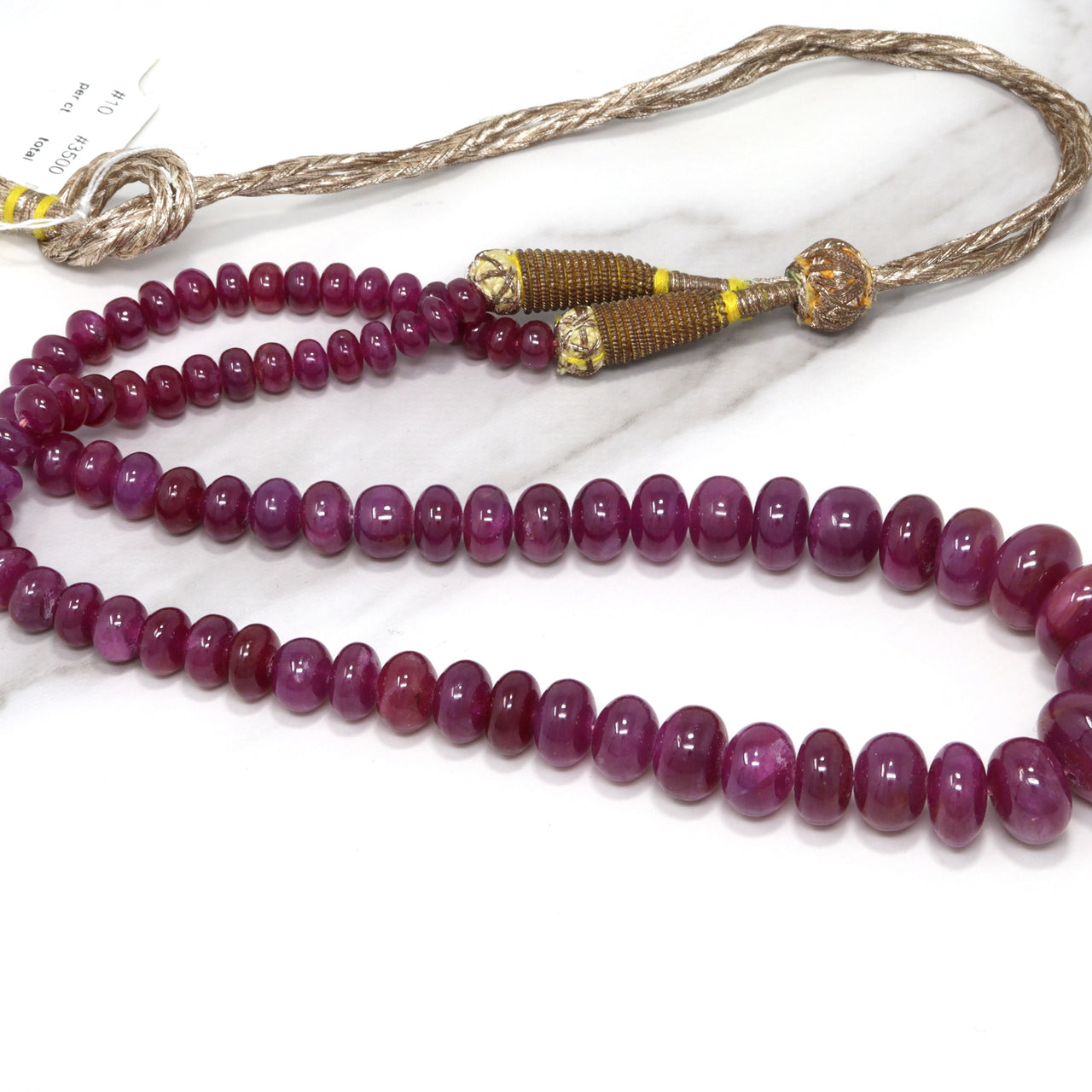 Red Ruby 6mm - 10mm Smooth Rondelles 1 Strand Bead Necklace
