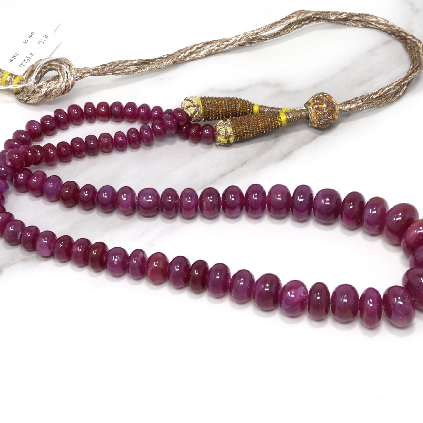Red Ruby 6mm - 10mm Smooth Rondelles 1 Strand Bead Necklace