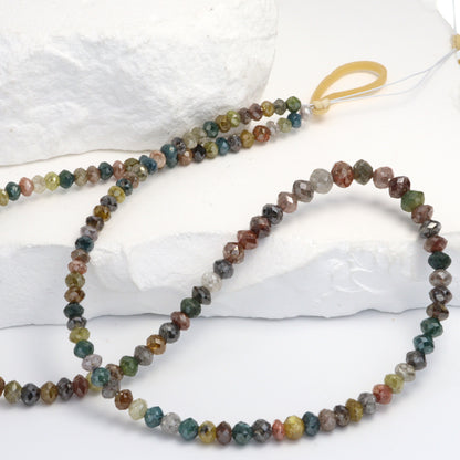 Multi Color Diamond 3.25 Faceted Rondelles