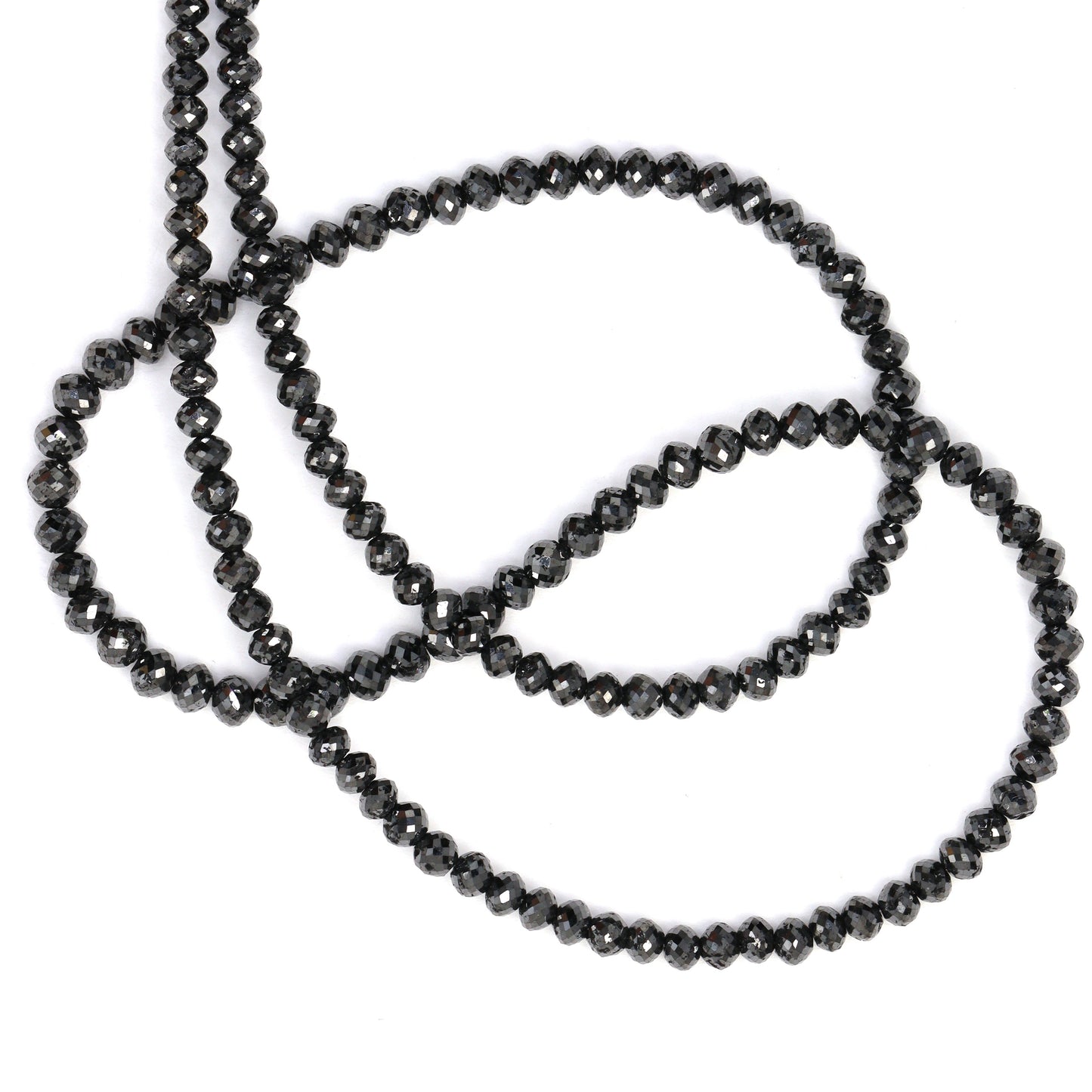 Black Diamond 3mm Faceted Rondelles