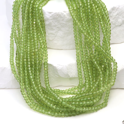 Green Peridot 2.5mm Faceted Rondelles Bead Strand