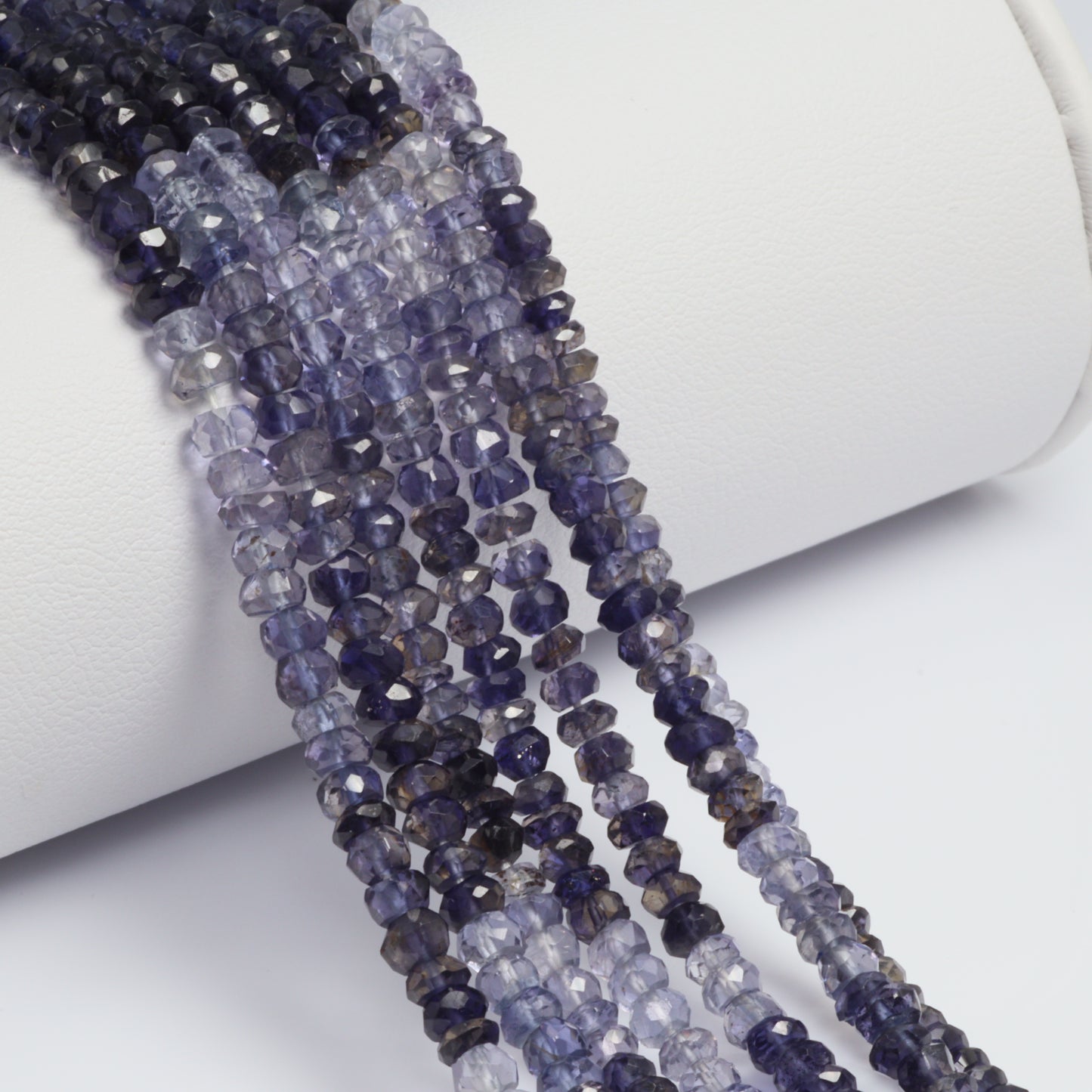 Ombre Iolite 3.5mm Faceted Rondelles