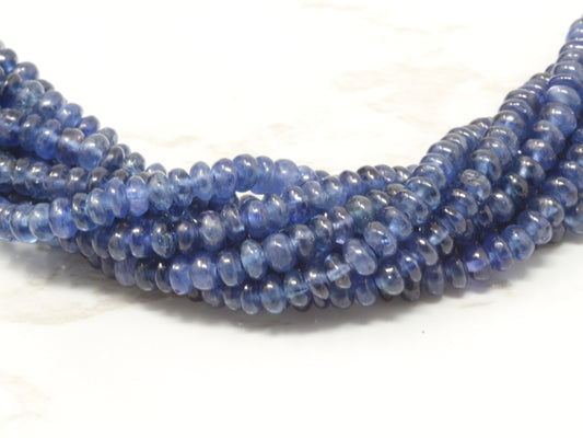 Navy Blue Sapphire 3mm Smooth Rondelles Bead Strand