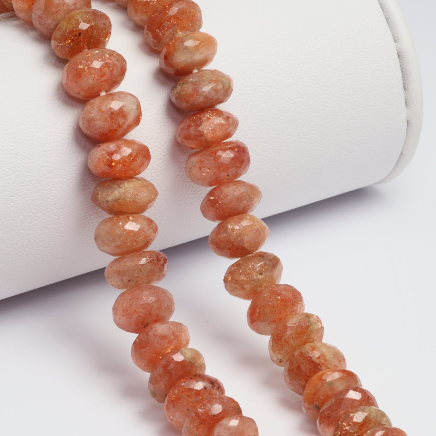 Brown Sunstone 8mm Faceted Rondelles Bead Strand