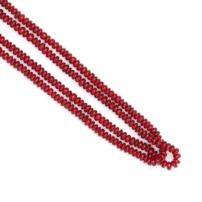 Red Ruby 3.25mm Smooth Rondelles