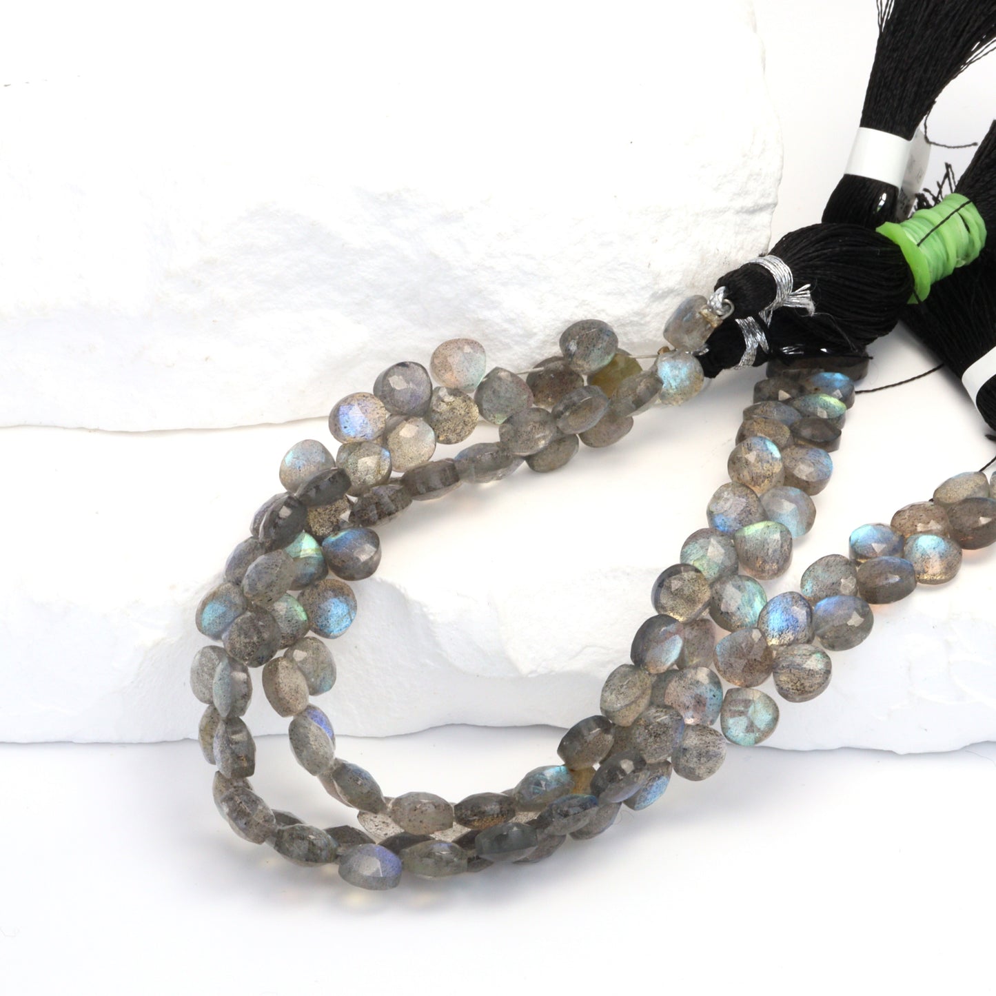 AA Blue Labradorite 5mm Faceted Heart Shaped Briolettes
