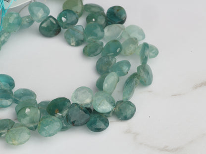 Ombre Blue Grandiderite 5mm Smooth Heart Shaped Briolettes