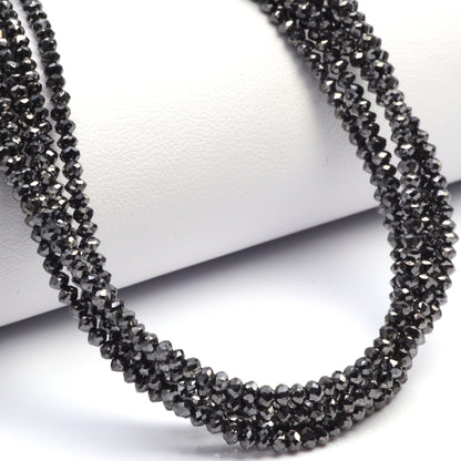 Black Diamond 1.7mm Faceted Rondelles
