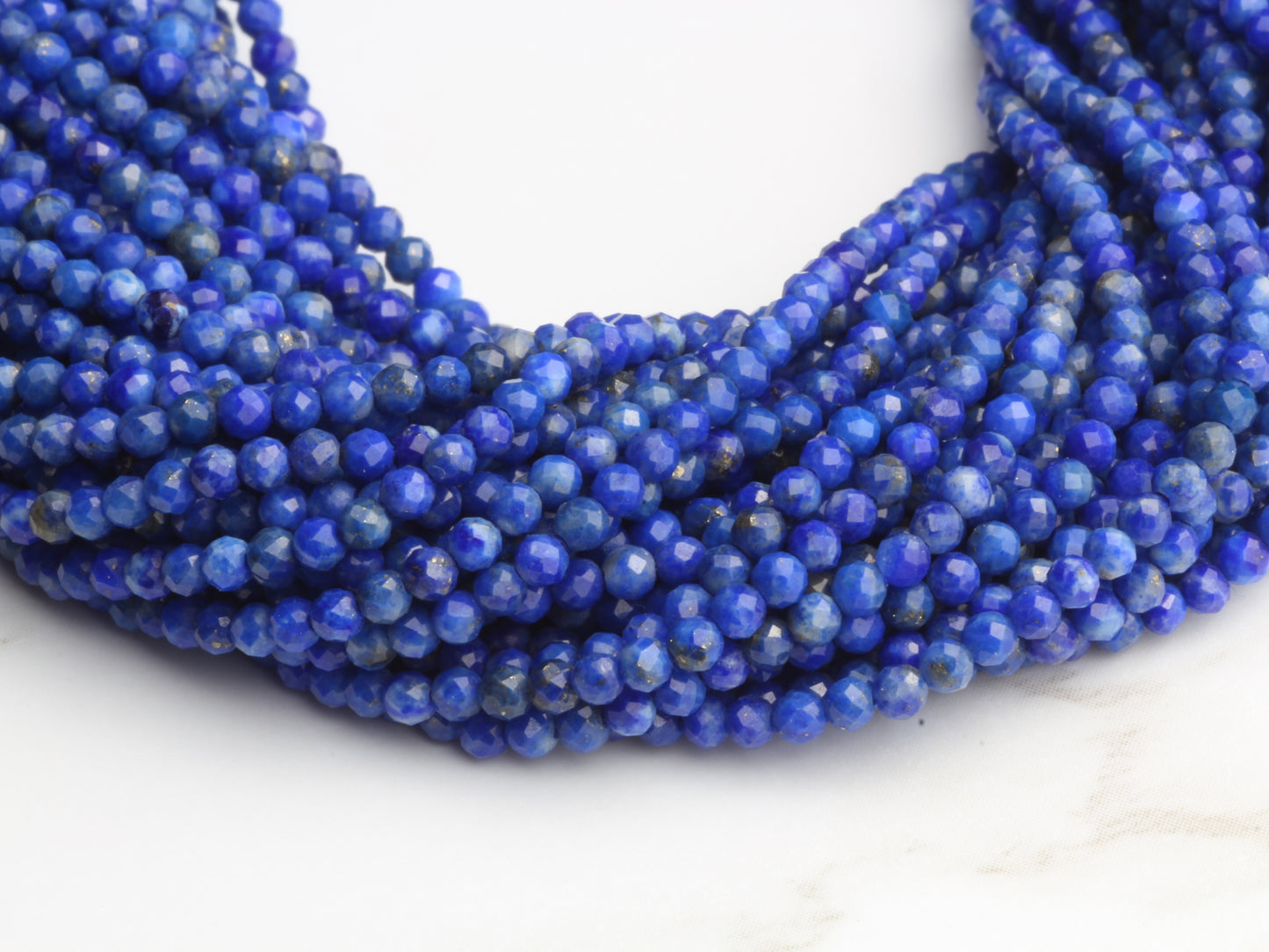 Lapis Lazuli 2mm Faceted Rounds Bead Strand