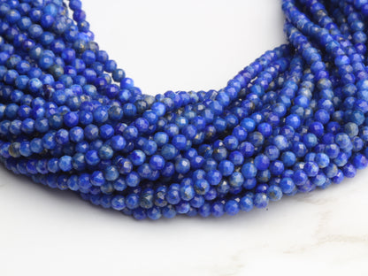Lapis Lazuli 2mm Faceted Rounds Bead Strand