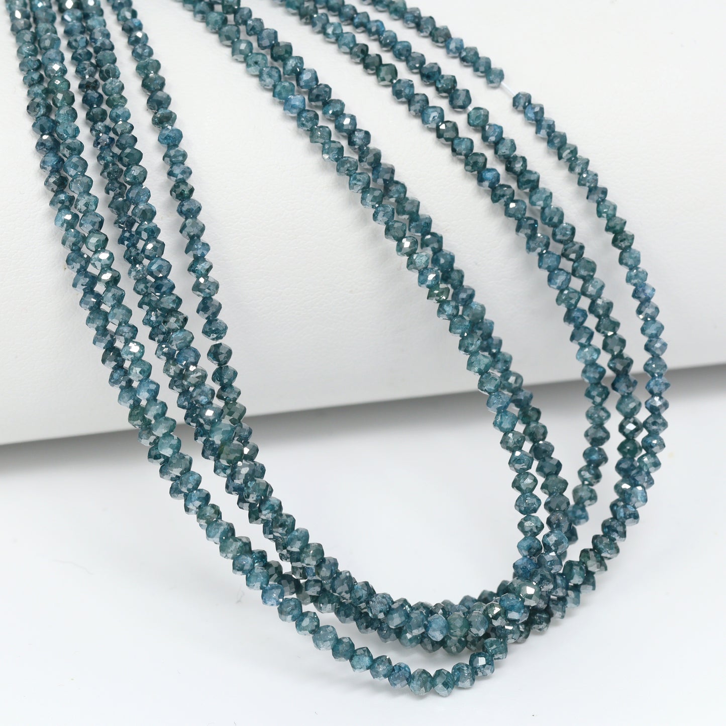 Blue Diamond 1.8mm – 2.7mm Faceted Rondelles Bead Strand