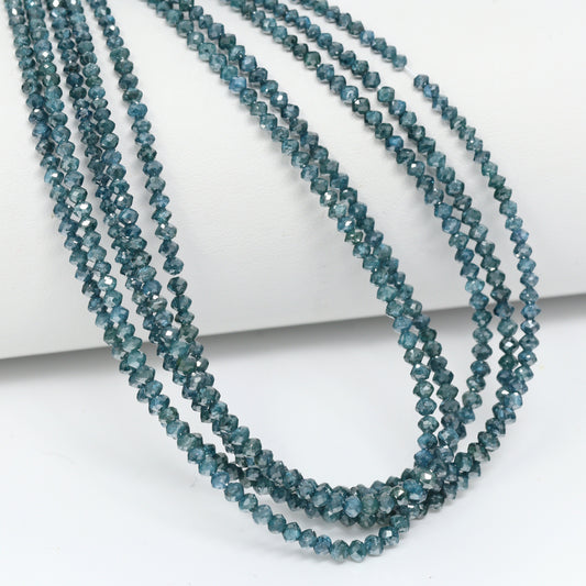 Blue Diamond 1.8mm – 2.7mm Faceted Rondelles Bead Strand