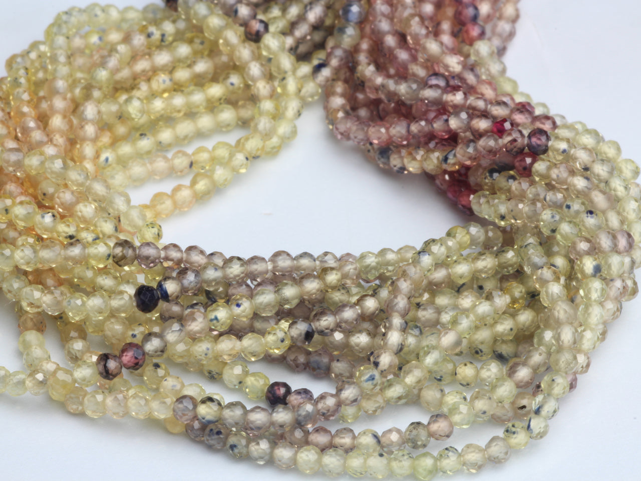Ombre Yellow Sapphire 2mm Faceted Rounds