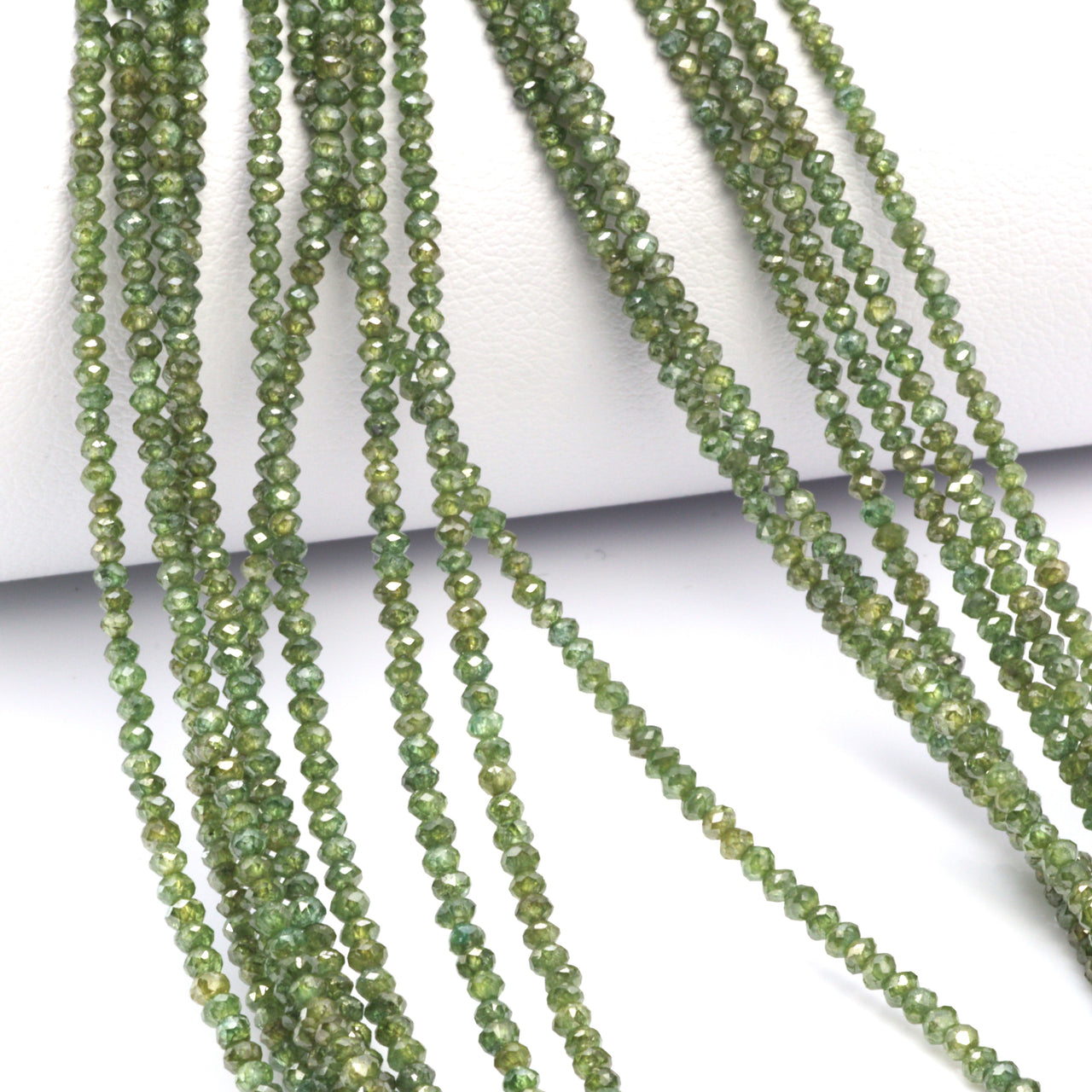 Green Diamond 1.4mm Faceted Rondelles