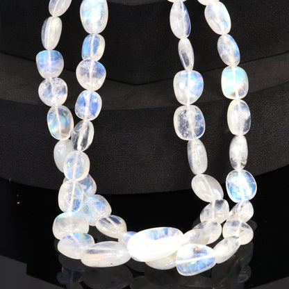 AA Blue Rainbow Moonstone 12x10mm Smooth Nuggets