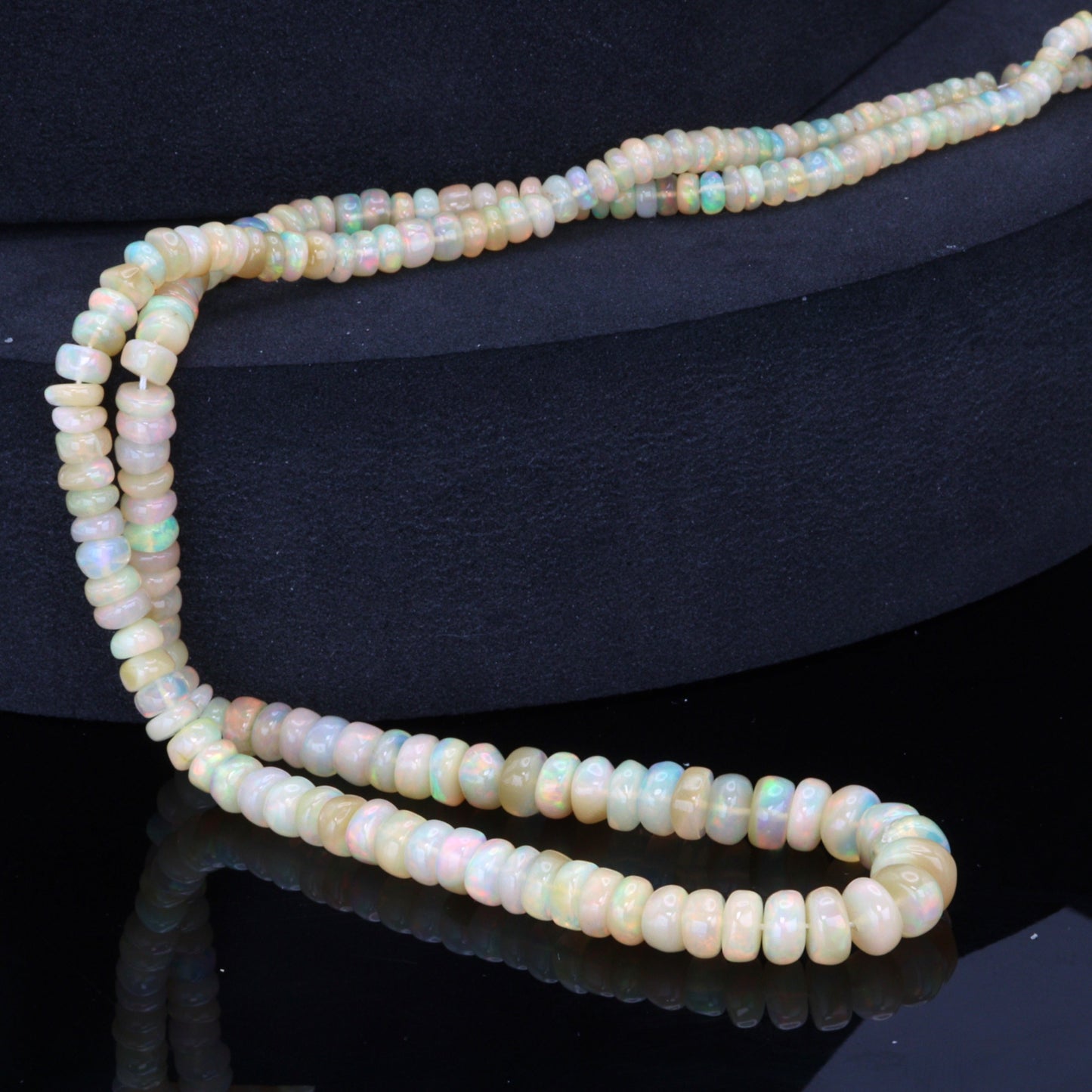 Yellow Ethiopian Opal 3mm Smooth Rondelles