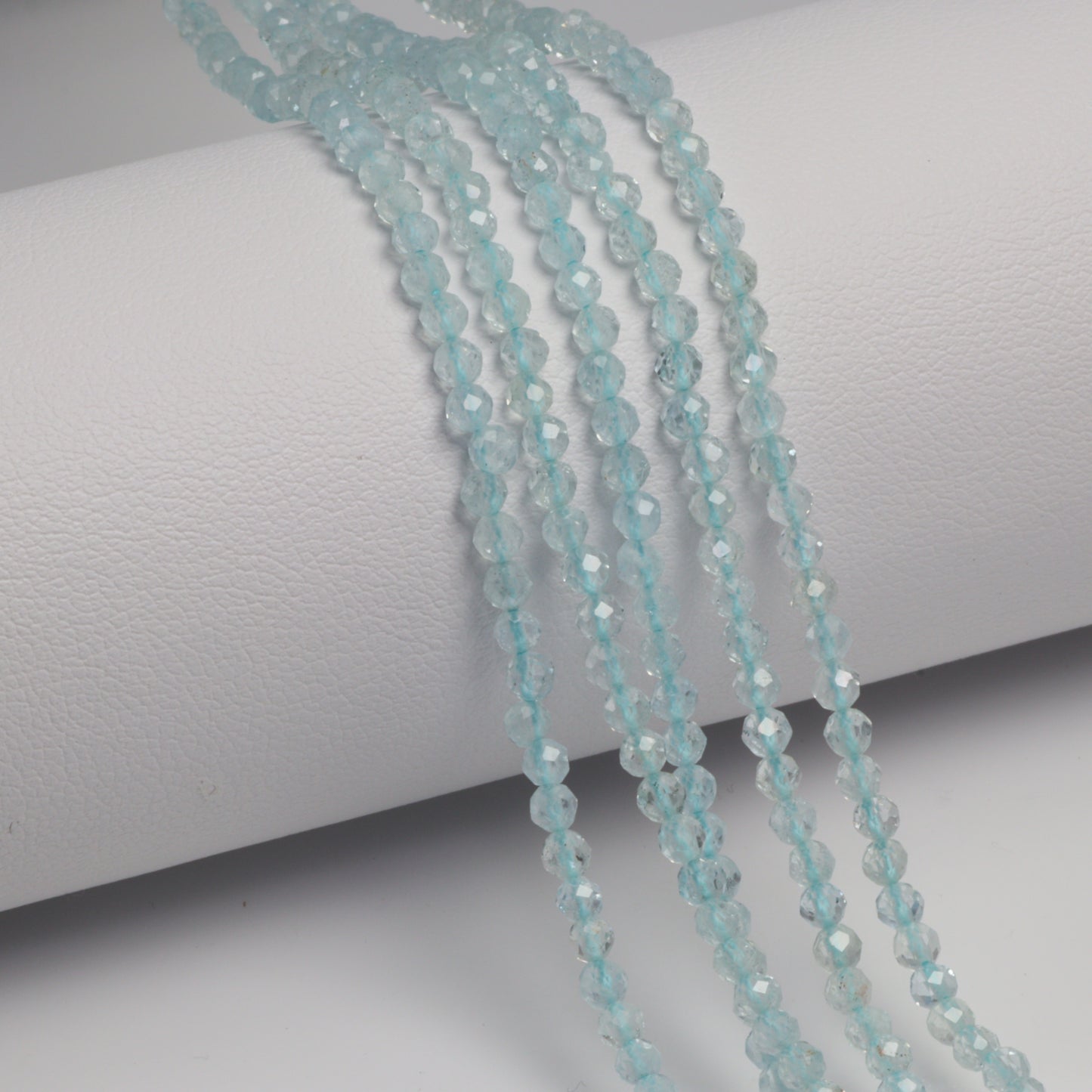 Blue Aquamarine 2.5mm Faceted Rounds