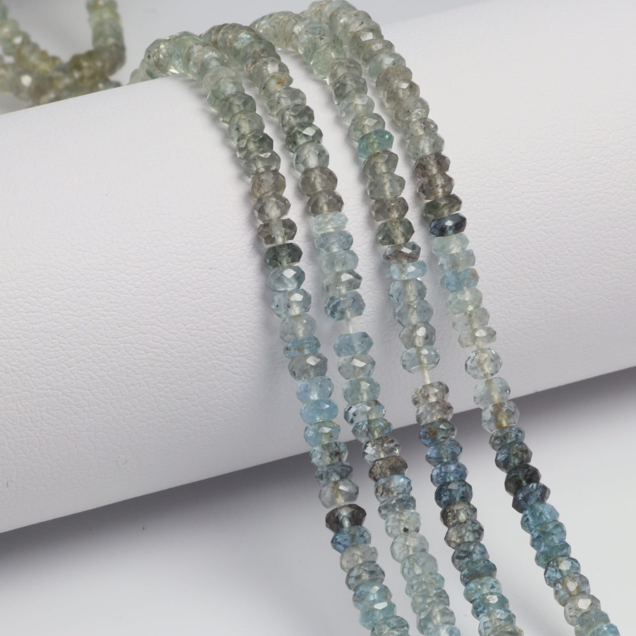 Moss Aquamarine 4mm Faceted Rondelles