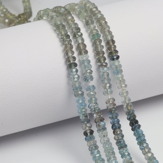 Moss Aquamarine 4mm Faceted Rondelles