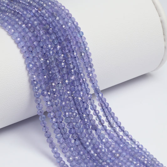 Tanzanite 2.5mm Faceted Rondelles Bead Strand