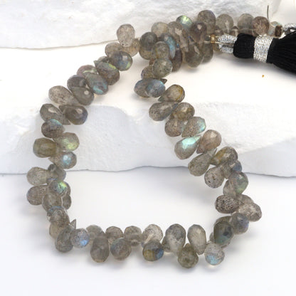 Blue Labradorite 6x4mm Faceted Teardrop Briolettes