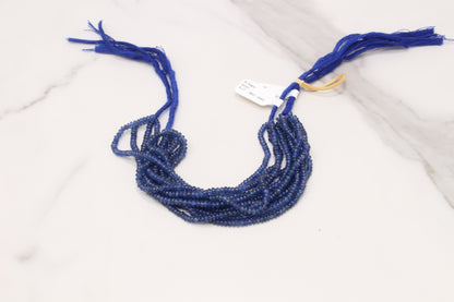 Navy Blue Sapphire 3mm Smooth Rondelles Bead Strand