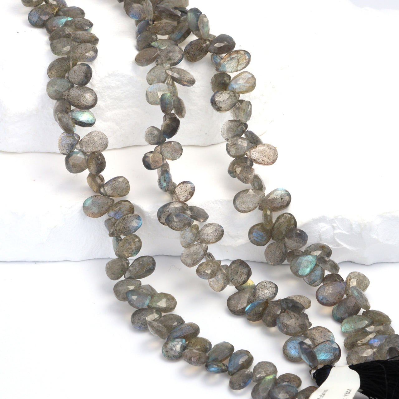 Blue Labradorite 7x5mm Faceted Pear Shaped Briolettes Bead Strand