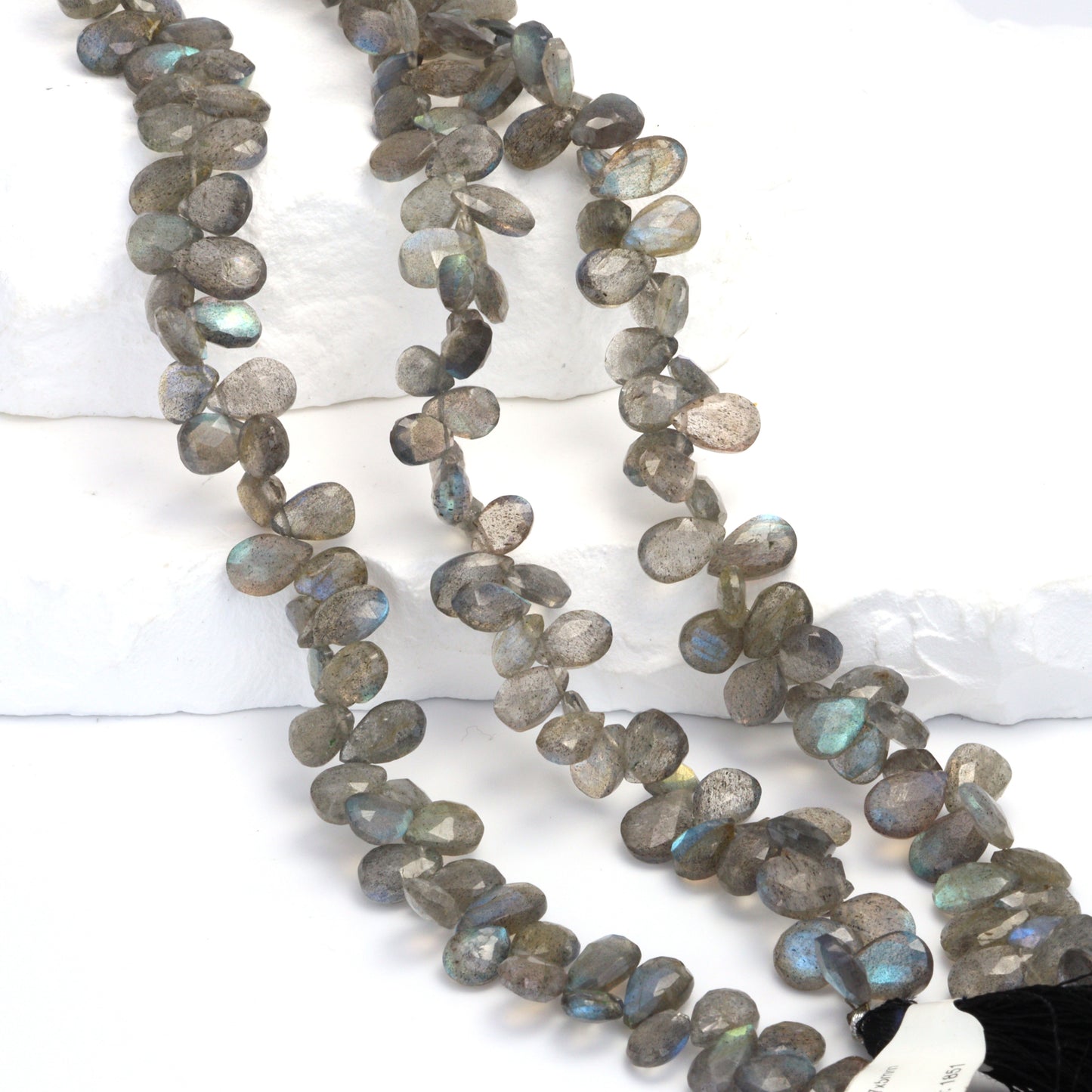 Blue Labradorite 7x5mm Faceted Pear Shaped Briolettes Bead Strand