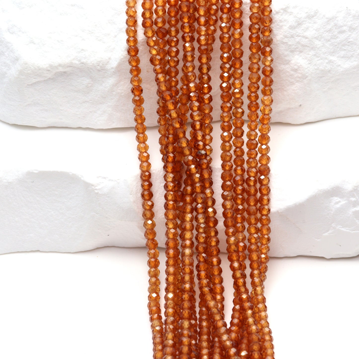 Brown Hessonite Garnet 2mm Faceted Rounds