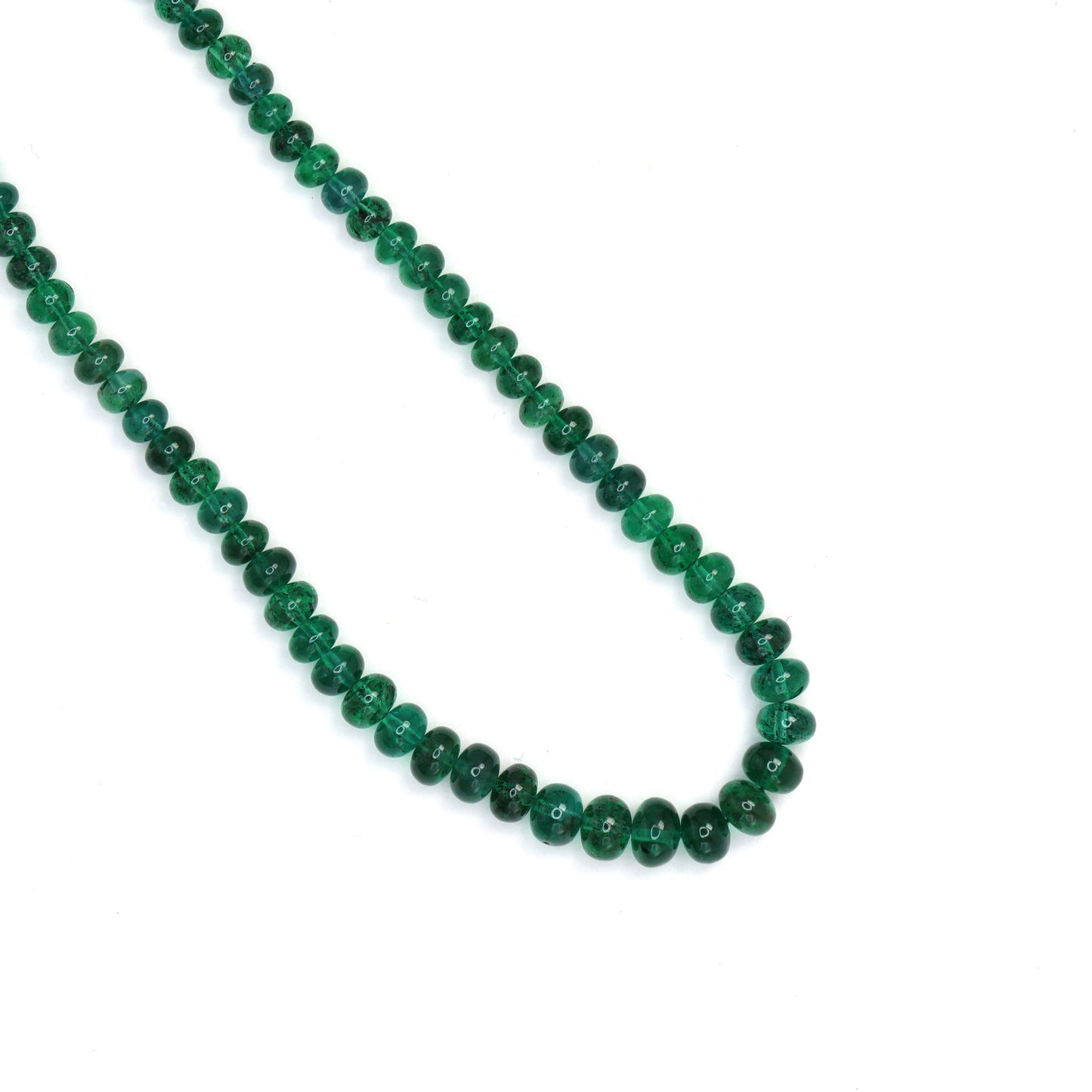 Green Emerald 2.5mm - 4.5mm Smooth Rondelles Bead Strand