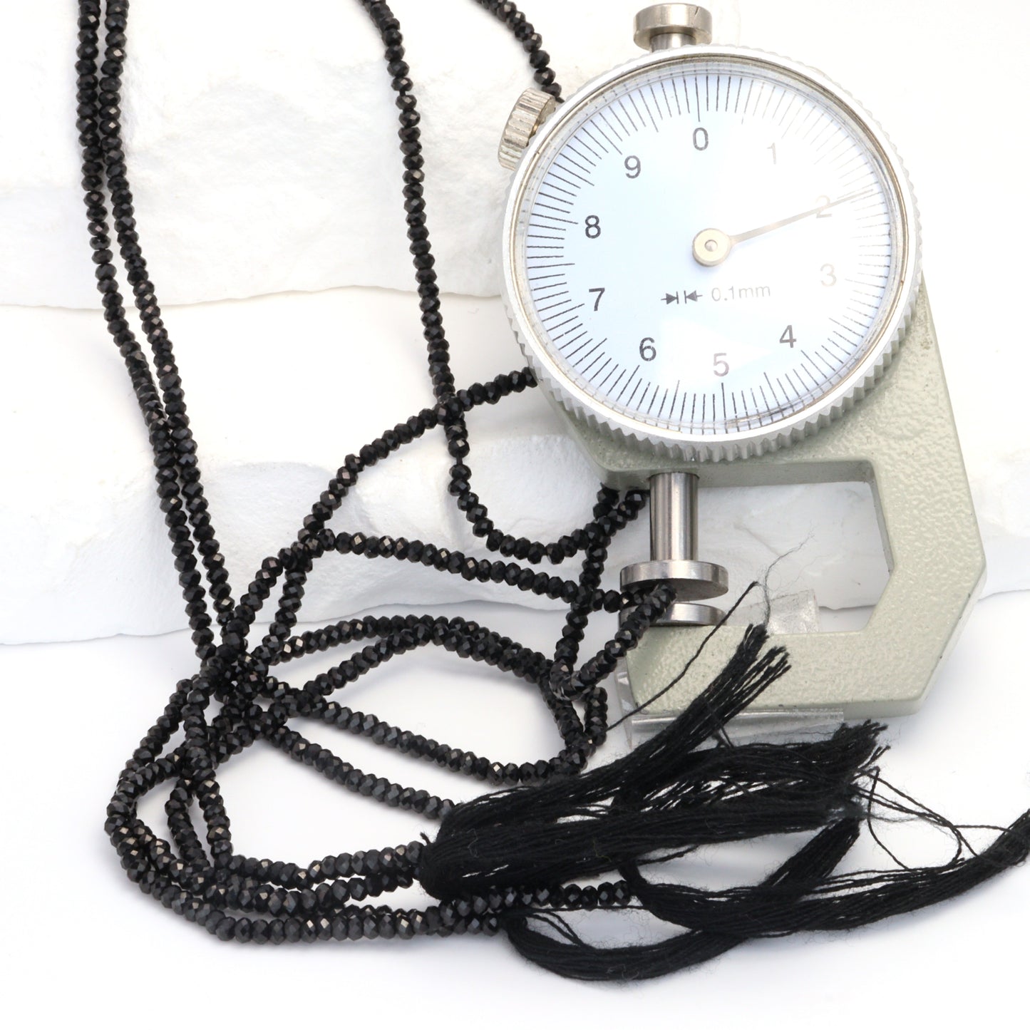 Black Spinel 2mm Faceted Rondelles